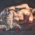Reclining Female Nude - Color (Detail only)
