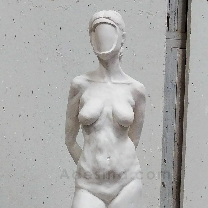 Close up image of Objectification I - a sculpture by artist Adesina