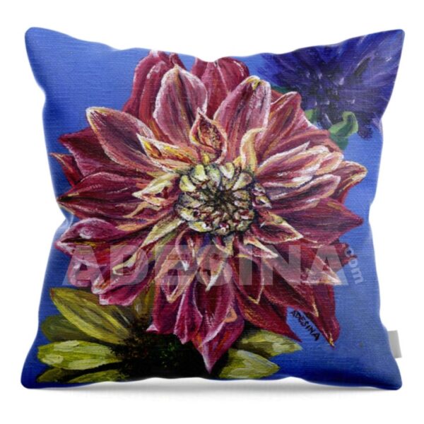 Throw Pillow featuring Artist Adesina's painting Dahlia's Desire