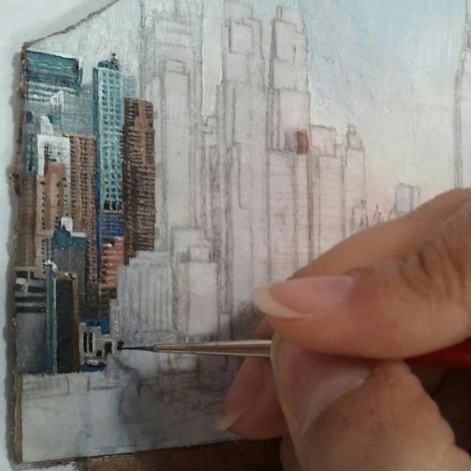 Working on my NYC skyline… | Adesina.com: Paintings, Drawings ...