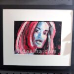 Photo of framed painting La Mirada 1 by Artist Adesina