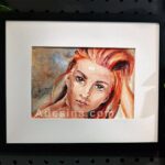 Photo of framed painting La Mirada 2 by Artist Adesina